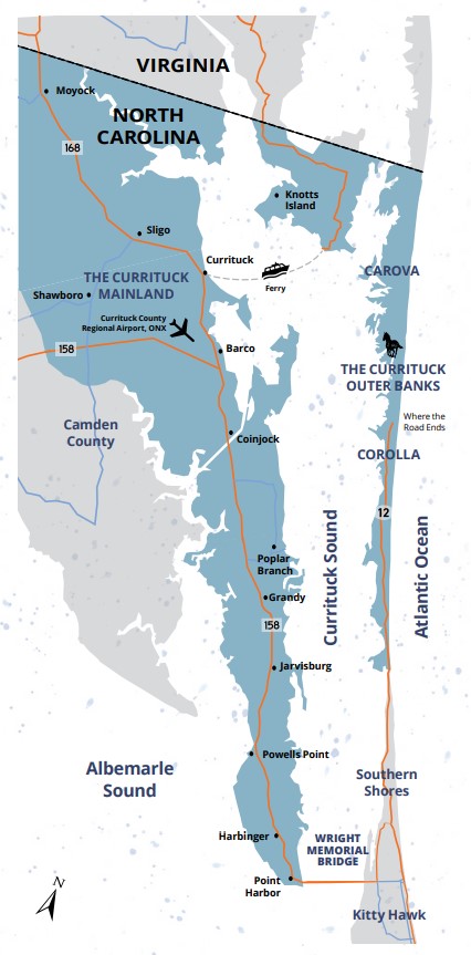 Currituck Outer Banks Maps | Corolla Maps | Moyock Mainland Maps